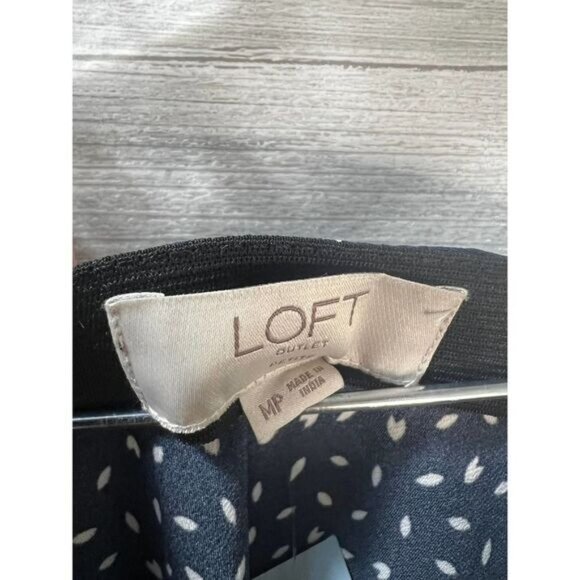 Loft Outlet Womens Black &‎ White Polka Dot Midi Skirt MP - Picture 3 of 4